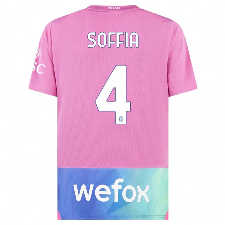 Hombre Fútbol Camiseta Angelica Soffia #4 Rosado Morado Equipación Tercera 2023/24 Perú