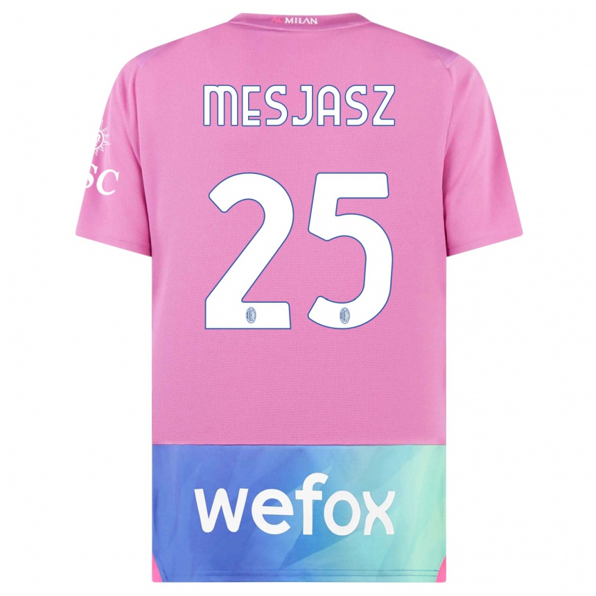 Hombre Fútbol Camiseta Malgorzata Mesjasz #25 Rosado Morado Equipación Tercera 2023/24 Perú