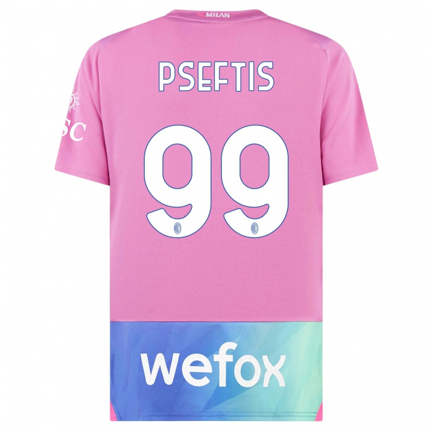 Hombre Fútbol Camiseta Fotios Pseftis #99 Rosado Morado Equipación Tercera 2023/24 Perú