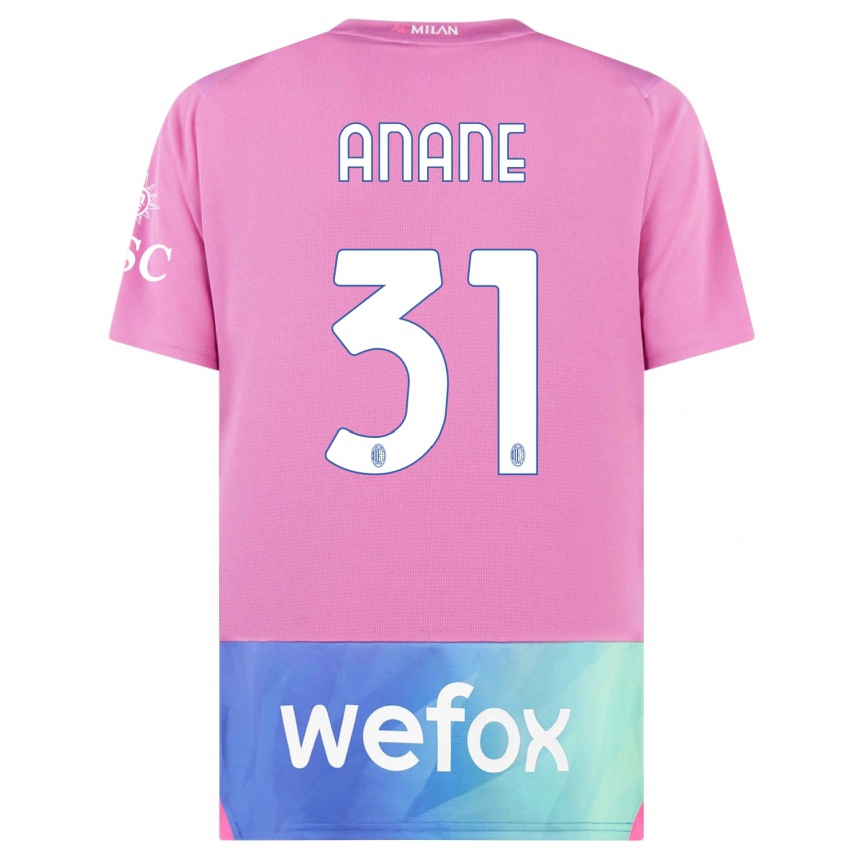 Hombre Fútbol Camiseta Emmanuel Anane #31 Rosado Morado Equipación Tercera 2023/24 Perú