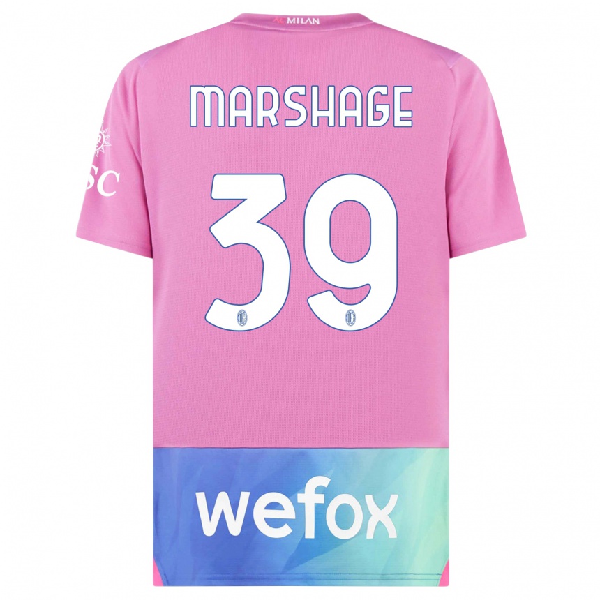 Hombre Fútbol Camiseta Wilgot Marshage #39 Rosado Morado Equipación Tercera 2023/24 Perú