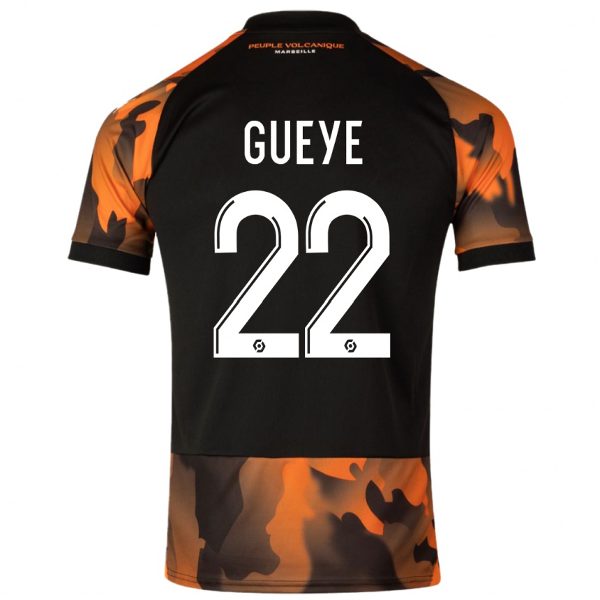 Hombre Fútbol Camiseta Pape Gueye #22 Negro Naranja Equipación Tercera 2023/24 Perú