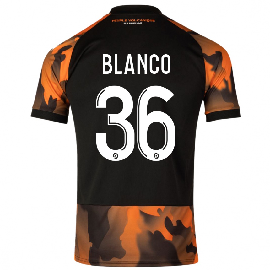 Hombre Fútbol Camiseta Ruben Blanco #36 Negro Naranja Equipación Tercera 2023/24 Perú