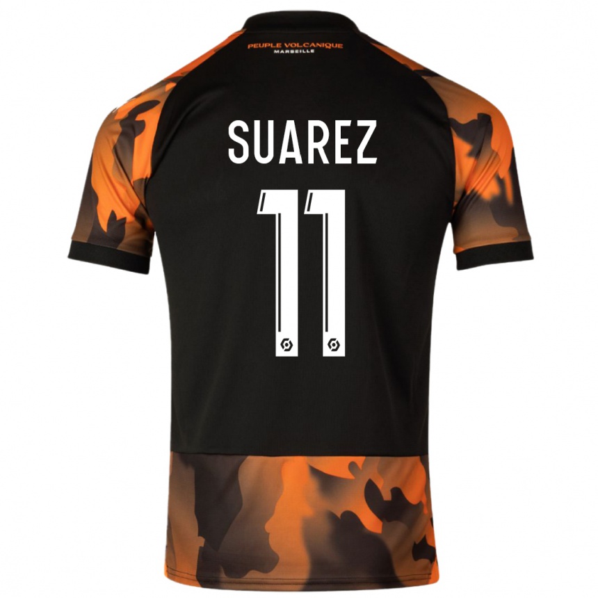 Hombre Fútbol Camiseta Luis Suarez #11 Negro Naranja Equipación Tercera 2023/24 Perú