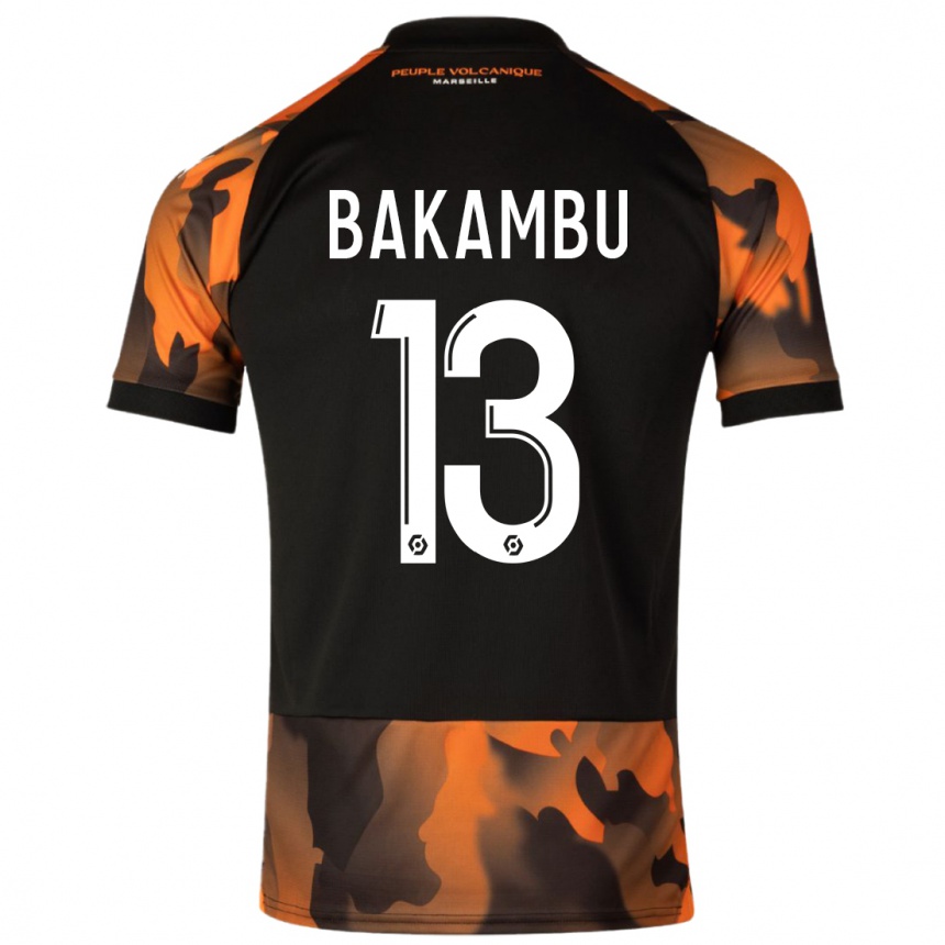 Hombre Fútbol Camiseta Cedric Bakambu #13 Negro Naranja Equipación Tercera 2023/24 Perú