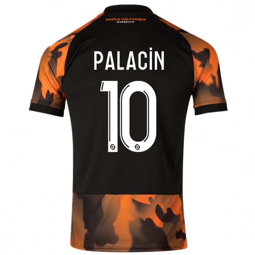 Hombre Fútbol Camiseta Sara Palacin #10 Negro Naranja Equipación Tercera 2023/24 Perú