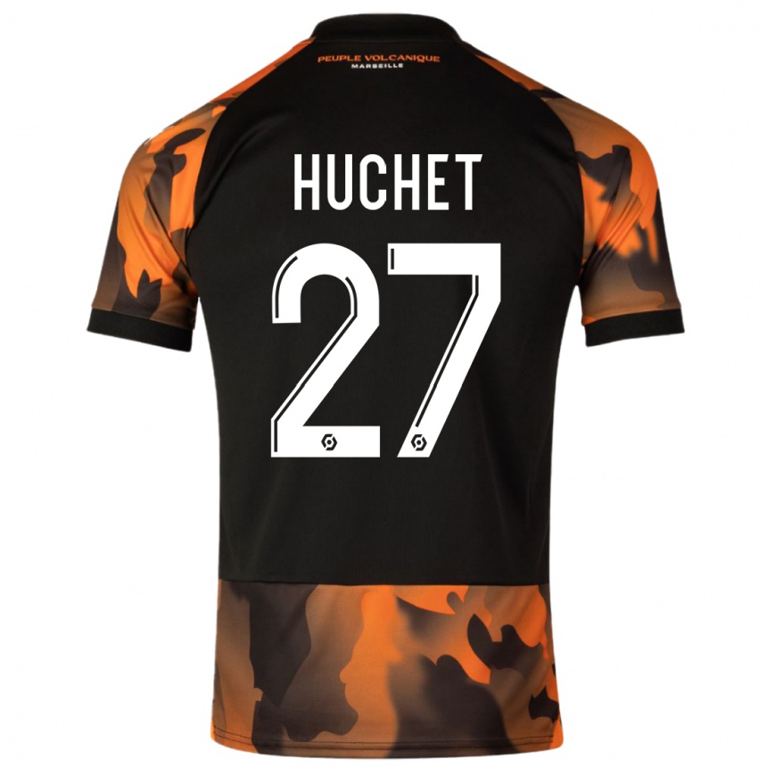 Hombre Fútbol Camiseta Sarah Huchet #27 Negro Naranja Equipación Tercera 2023/24 Perú