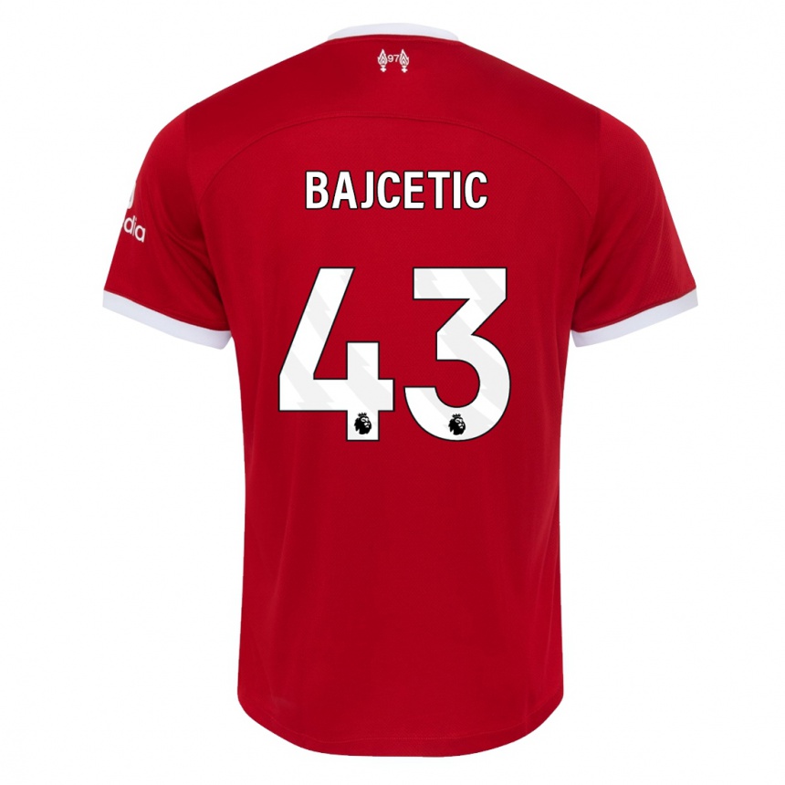 Mujer Fútbol Camiseta Stefan Bajcetic #43 Rojo 1ª Equipación 2023/24 Perú