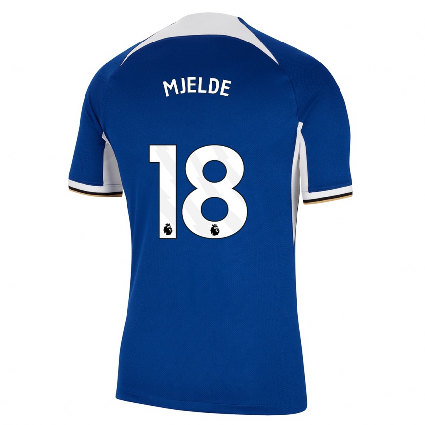 Mujer Fútbol Camiseta Maren Mjelde #18 Azul 1ª Equipación 2023/24 Perú