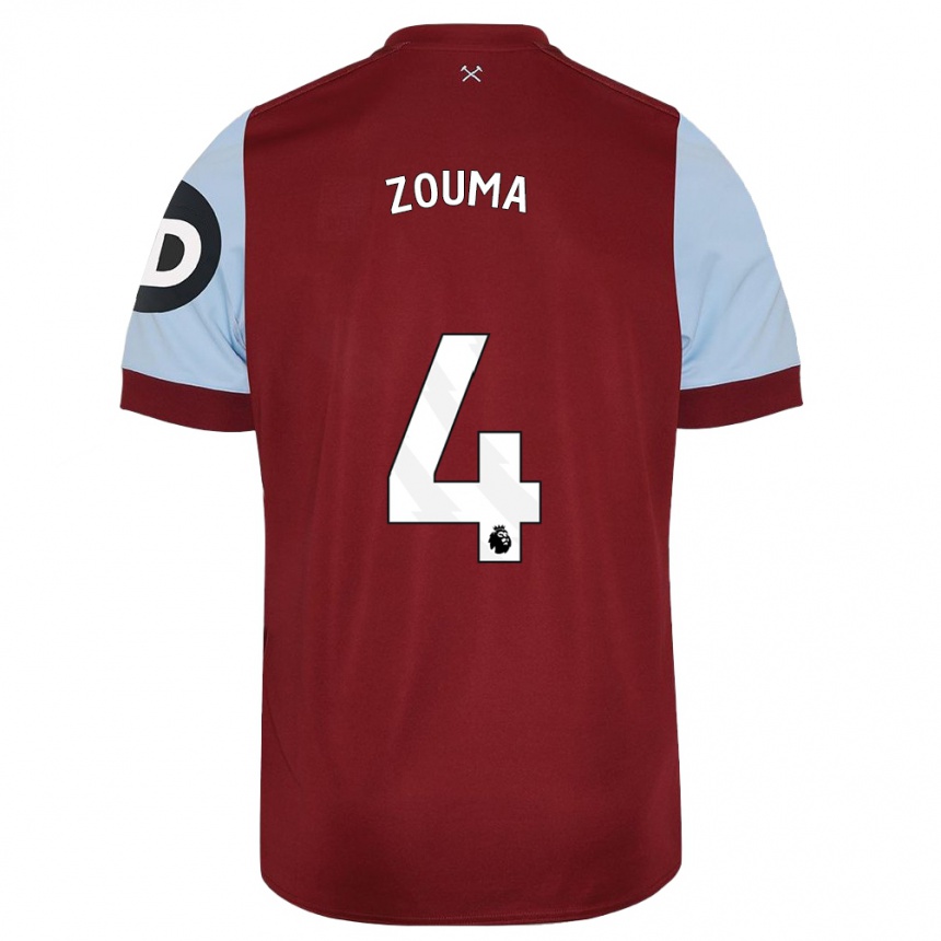 Mujer Fútbol Camiseta Kurt Zouma #4 Granate 1ª Equipación 2023/24 Perú