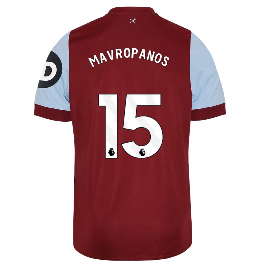 Mujer Fútbol Camiseta Konstantinos Mavropanos #15 Granate 1ª Equipación 2023/24 Perú