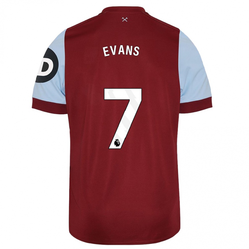 Mujer Fútbol Camiseta Lisa Evans #7 Granate 1ª Equipación 2023/24 Perú