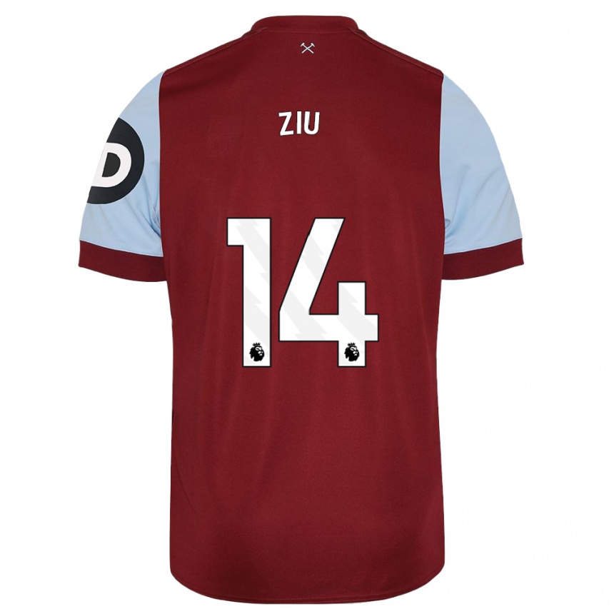 Mujer Fútbol Camiseta Jessica Ziu #14 Granate 1ª Equipación 2023/24 Perú