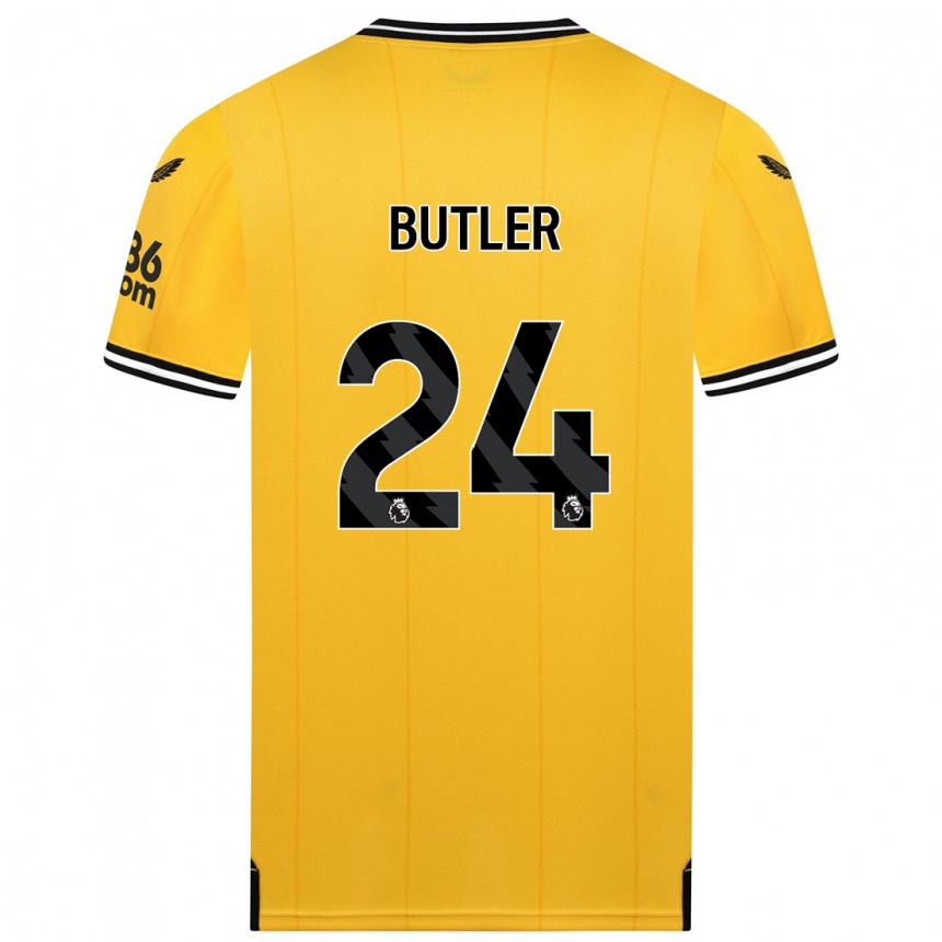 Mujer Fútbol Camiseta Elli Butler #24 Amarillo 1ª Equipación 2023/24 Perú