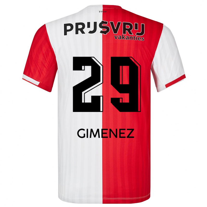 Mujer Fútbol Camiseta Santiago Gimenez #29 Rojo Blanco 1ª Equipación 2023/24 Perú