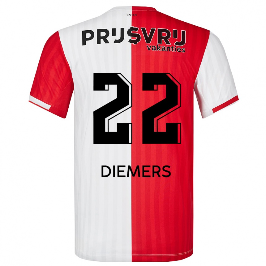 Mujer Fútbol Camiseta Mark Diemers #22 Rojo Blanco 1ª Equipación 2023/24 Perú