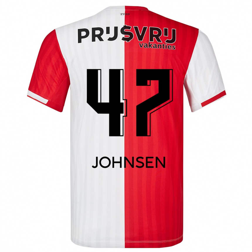 Mujer Fútbol Camiseta Mikael Torset Johnsen #47 Rojo Blanco 1ª Equipación 2023/24 Perú