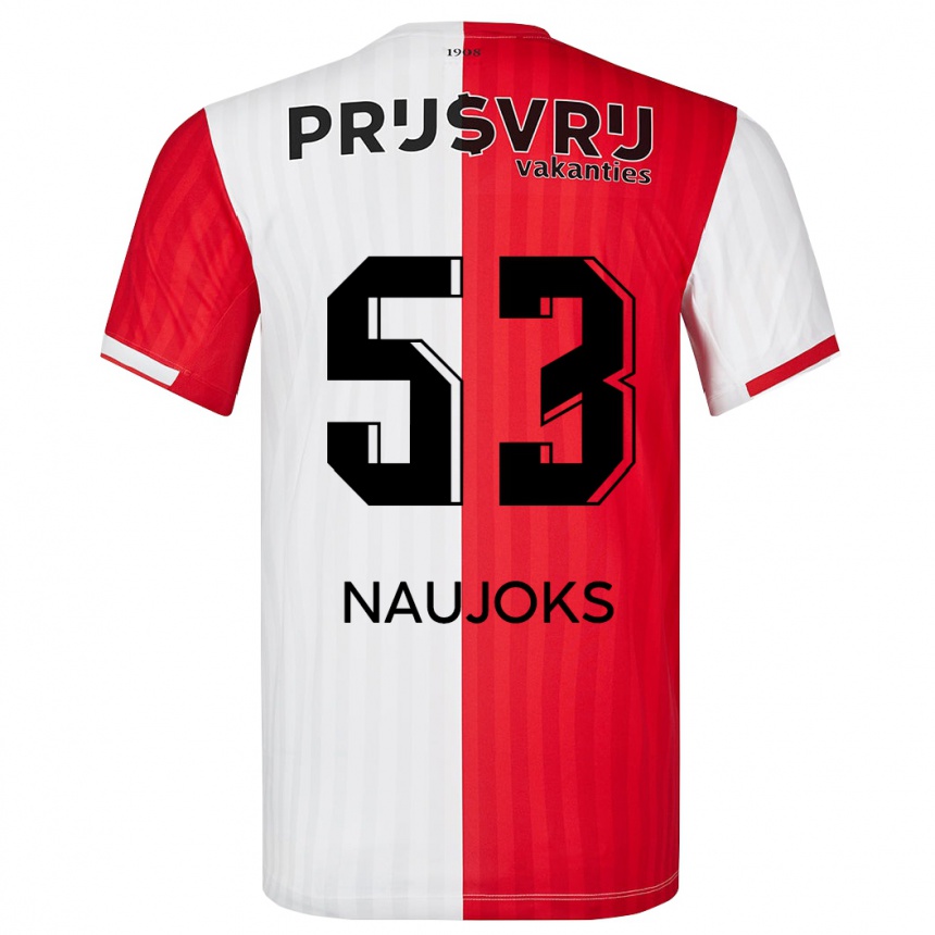 Mujer Fútbol Camiseta Noah Naujoks #53 Rojo Blanco 1ª Equipación 2023/24 Perú