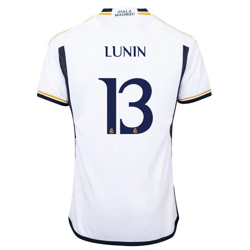 Mujer Fútbol Camiseta Andriy Lunin #13 Blanco 1ª Equipación 2023/24 Perú