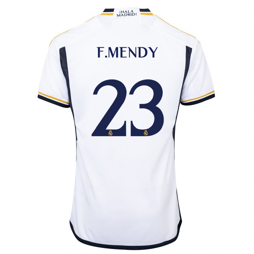 Mujer Fútbol Camiseta Ferland Mendy #23 Blanco 1ª Equipación 2023/24 Perú