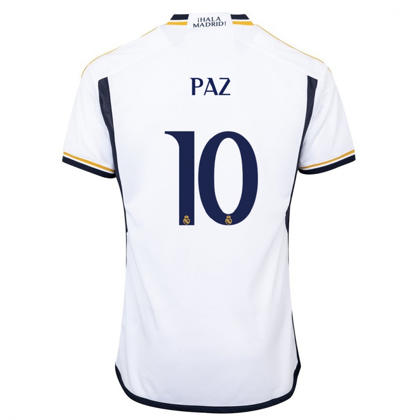 Mujer Fútbol Camiseta Nico Paz #10 Blanco 1ª Equipación 2023/24 Perú