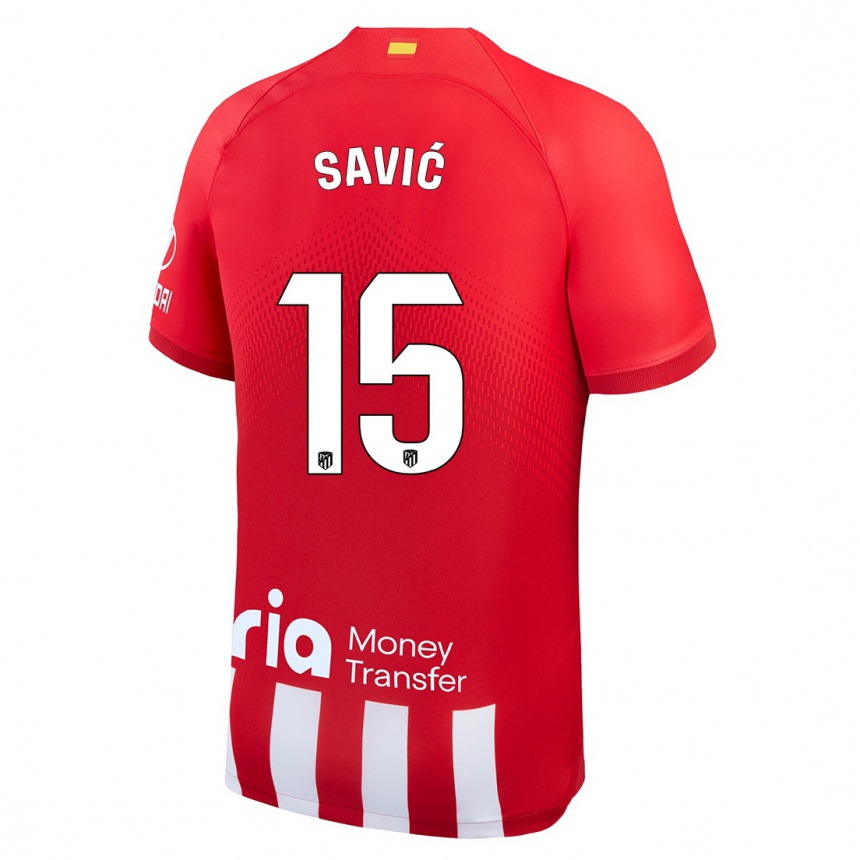 Mujer Fútbol Camiseta Stefan Savic #15 Rojo Blanco 1ª Equipación 2023/24 Perú