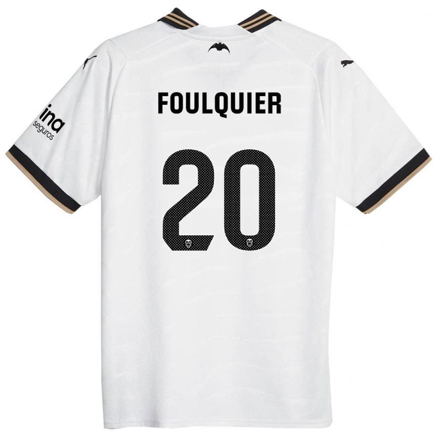 Mujer Fútbol Camiseta Dimitri Foulquier #20 Blanco 1ª Equipación 2023/24 Perú