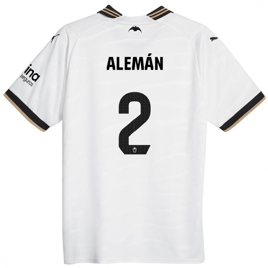 Mujer Fútbol Camiseta Carlos Alemán #2 Blanco 1ª Equipación 2023/24 Perú