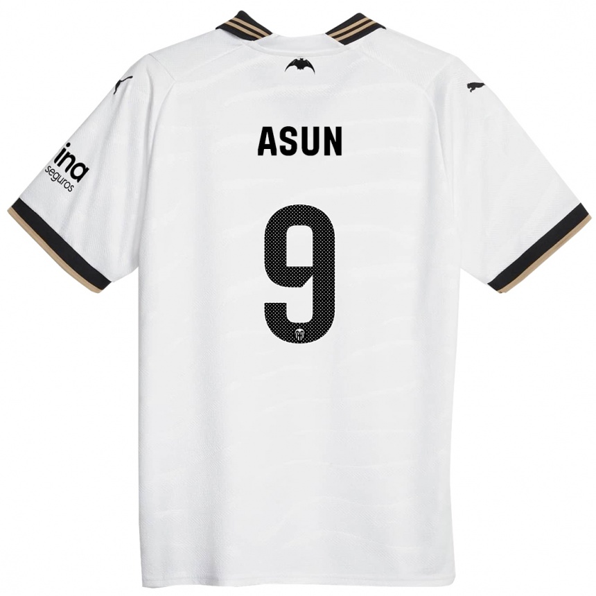 Mujer Fútbol Camiseta Asun #9 Blanco 1ª Equipación 2023/24 Perú