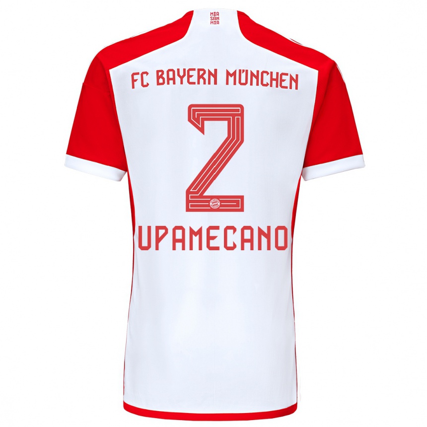 Mujer Fútbol Camiseta Dayot Upamecano #2 Rojo Blanco 1ª Equipación 2023/24 Perú