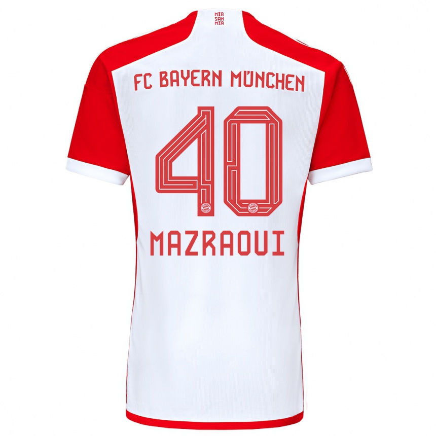 Mujer Fútbol Camiseta Noussair Mazraoui #40 Rojo Blanco 1ª Equipación 2023/24 Perú