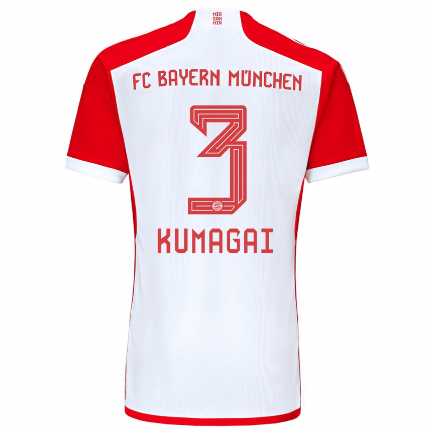 Mujer Fútbol Camiseta Saki Kumagai #3 Rojo Blanco 1ª Equipación 2023/24 Perú