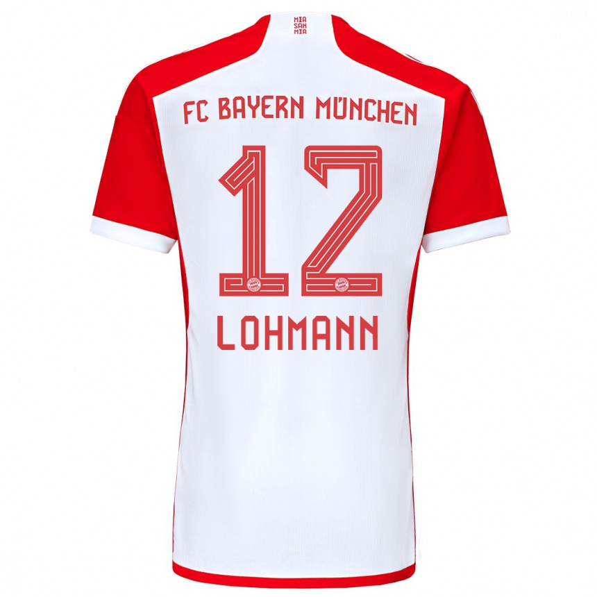 Mujer Fútbol Camiseta Sydney Lohmann #12 Rojo Blanco 1ª Equipación 2023/24 Perú