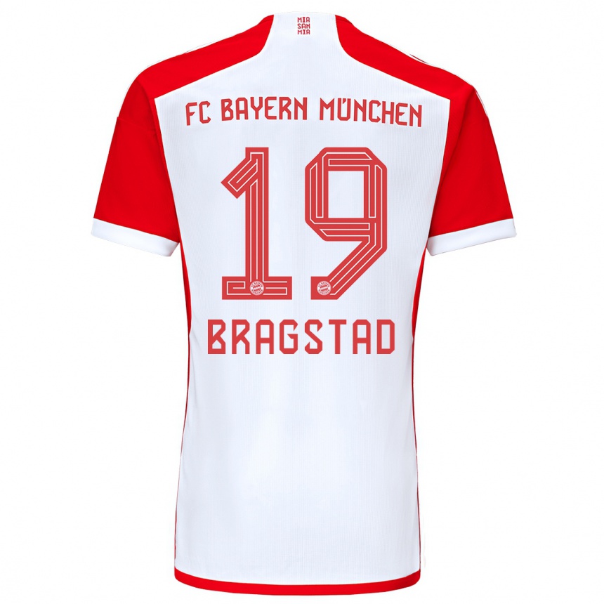 Mujer Fútbol Camiseta Emilie Bragstad #19 Rojo Blanco 1ª Equipación 2023/24 Perú