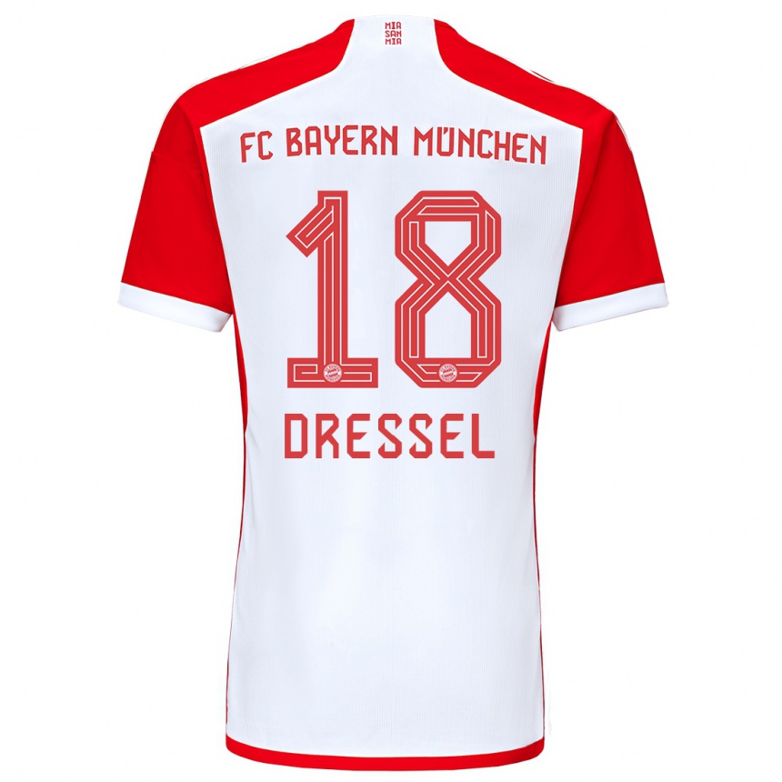 Mujer Fútbol Camiseta Timon Dressel #18 Rojo Blanco 1ª Equipación 2023/24 Perú