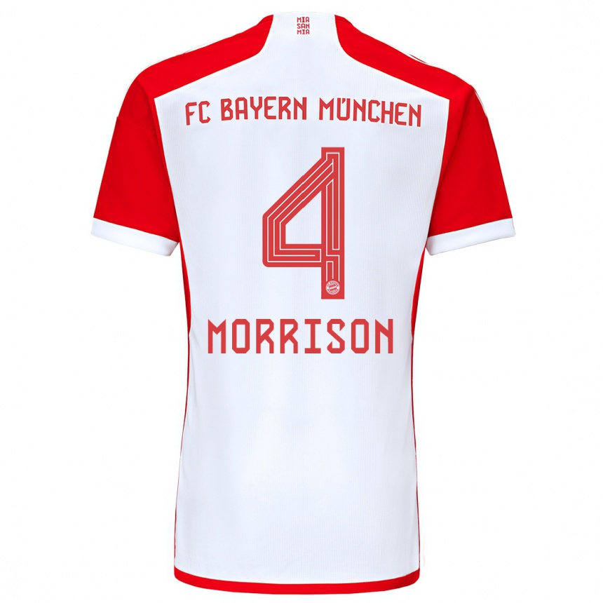 Mujer Fútbol Camiseta Liam Morrison #4 Rojo Blanco 1ª Equipación 2023/24 Perú