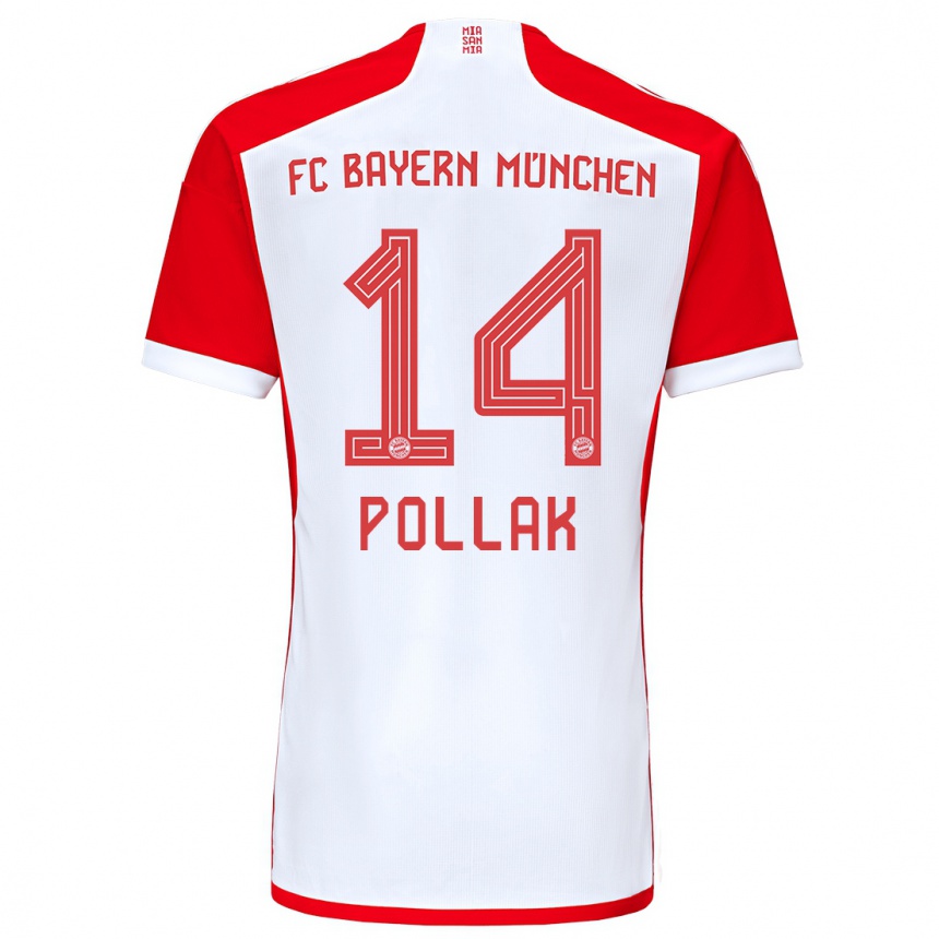 Mujer Fútbol Camiseta Florian Pollak #14 Rojo Blanco 1ª Equipación 2023/24 Perú