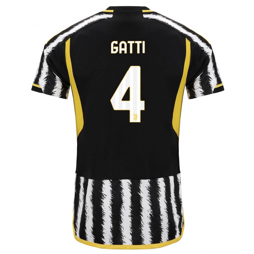 Mujer Fútbol Camiseta Federico Gatti #4 Blanco Negro 1ª Equipación 2023/24 Perú