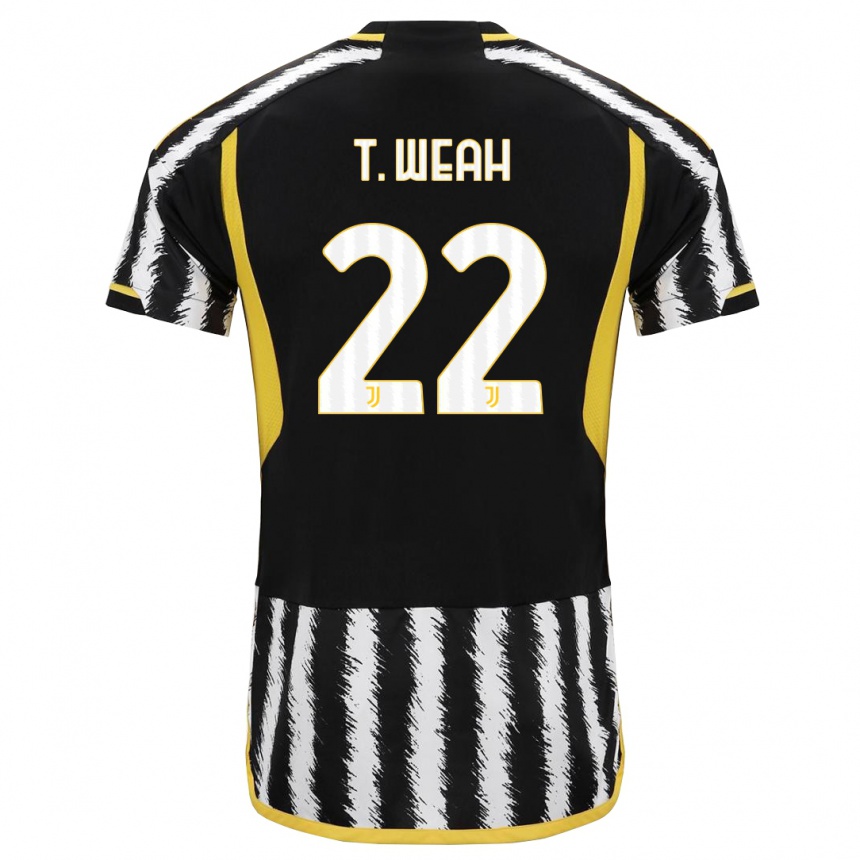 Mujer Fútbol Camiseta Timothy Weah #22 Blanco Negro 1ª Equipación 2023/24 Perú