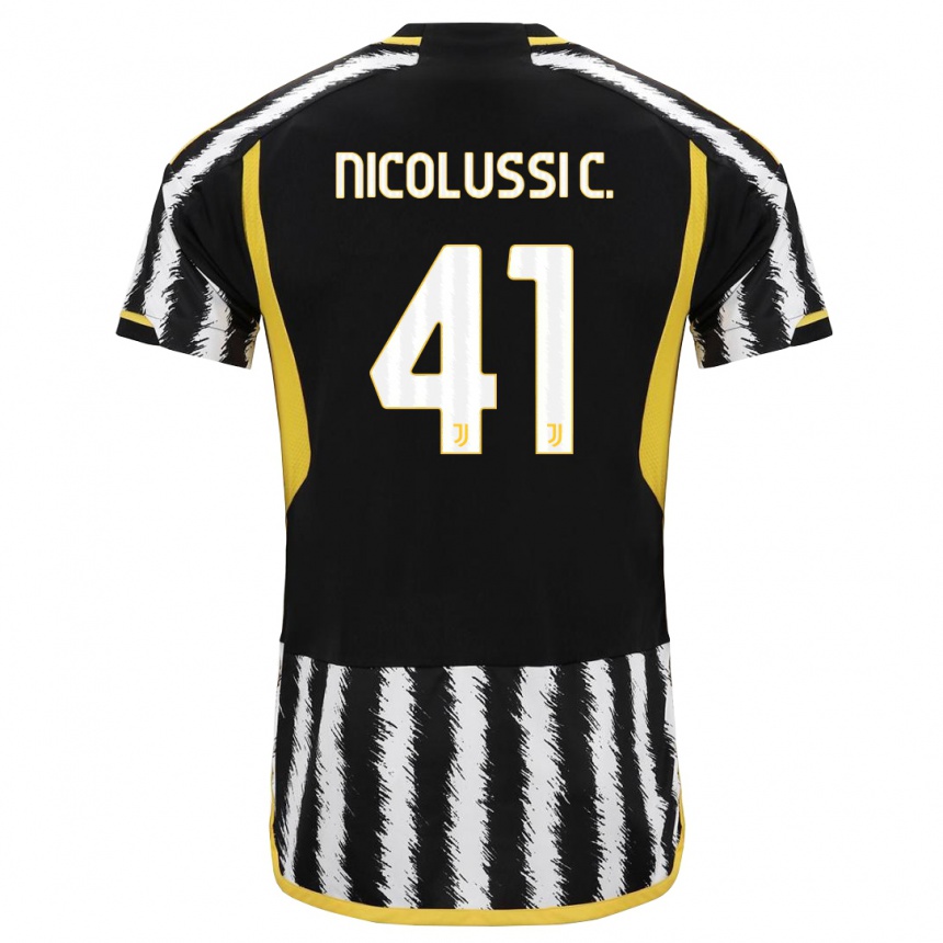 Mujer Fútbol Camiseta Hans Nicolussi Caviglia #41 Blanco Negro 1ª Equipación 2023/24 Perú