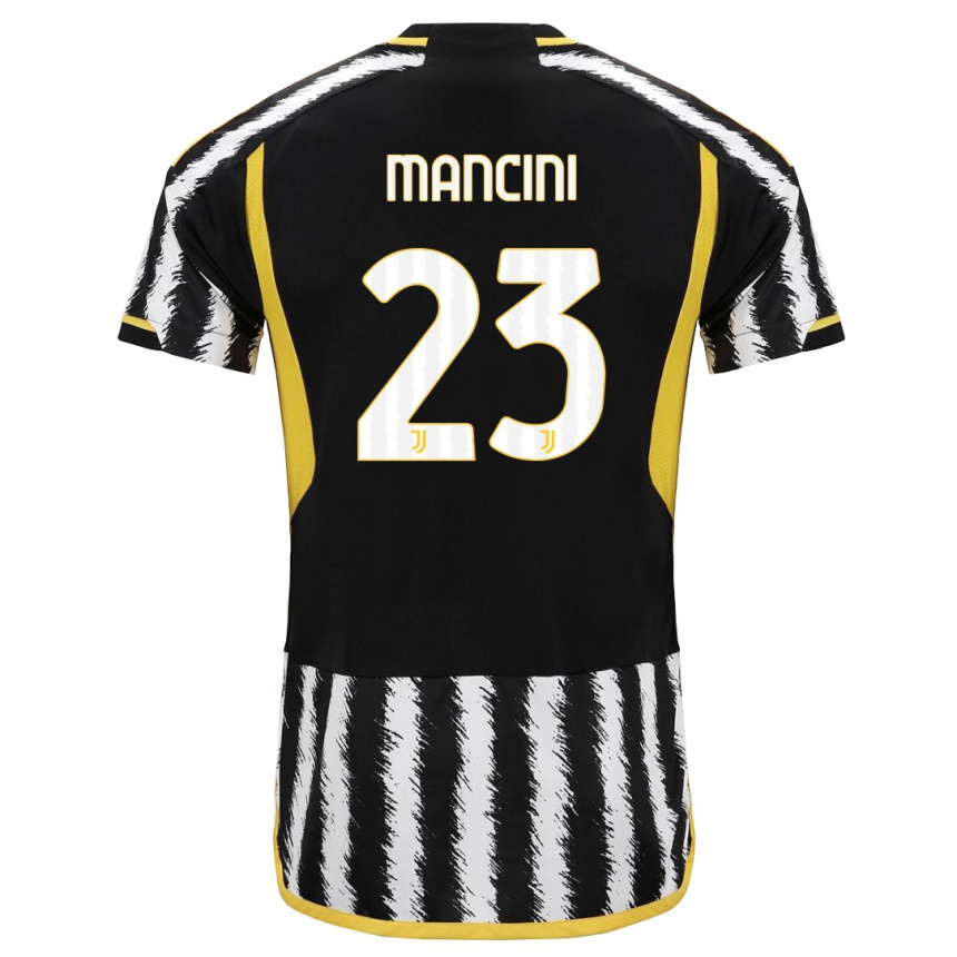 Mujer Fútbol Camiseta Tommaso Mancini #23 Blanco Negro 1ª Equipación 2023/24 Perú