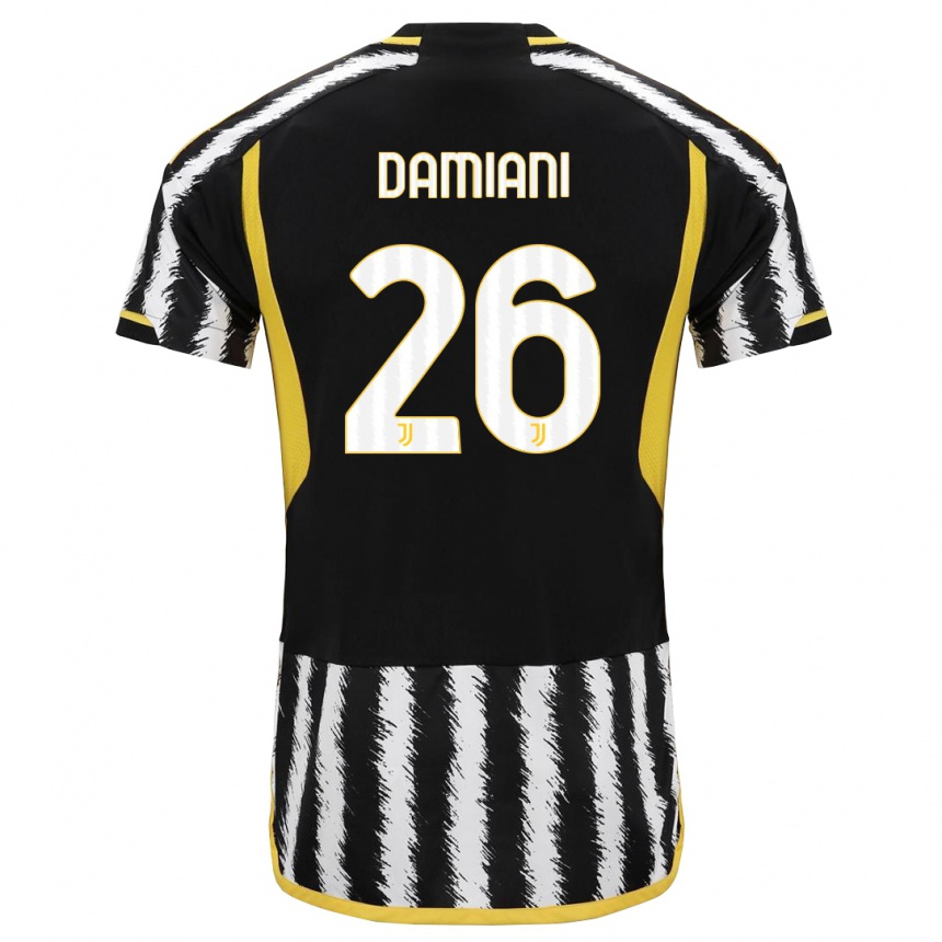 Mujer Fútbol Camiseta Samuele Damiani #26 Blanco Negro 1ª Equipación 2023/24 Perú