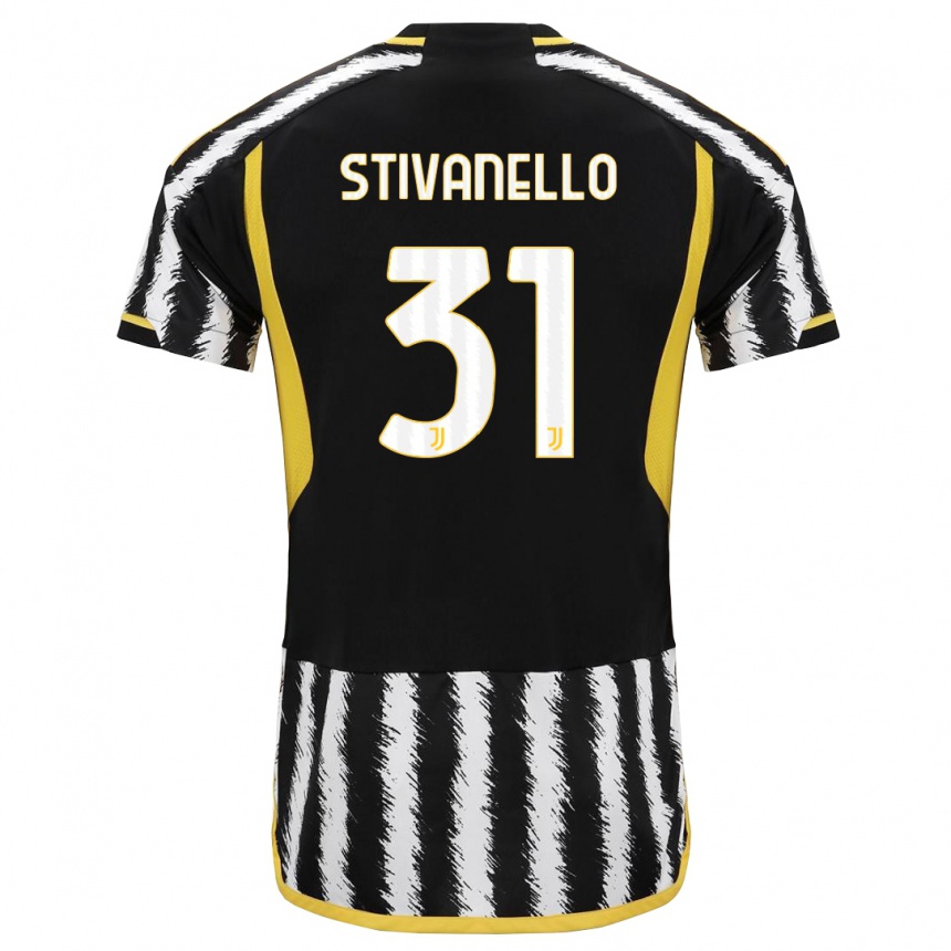 Mujer Fútbol Camiseta Riccardo Stivanello #31 Blanco Negro 1ª Equipación 2023/24 Perú