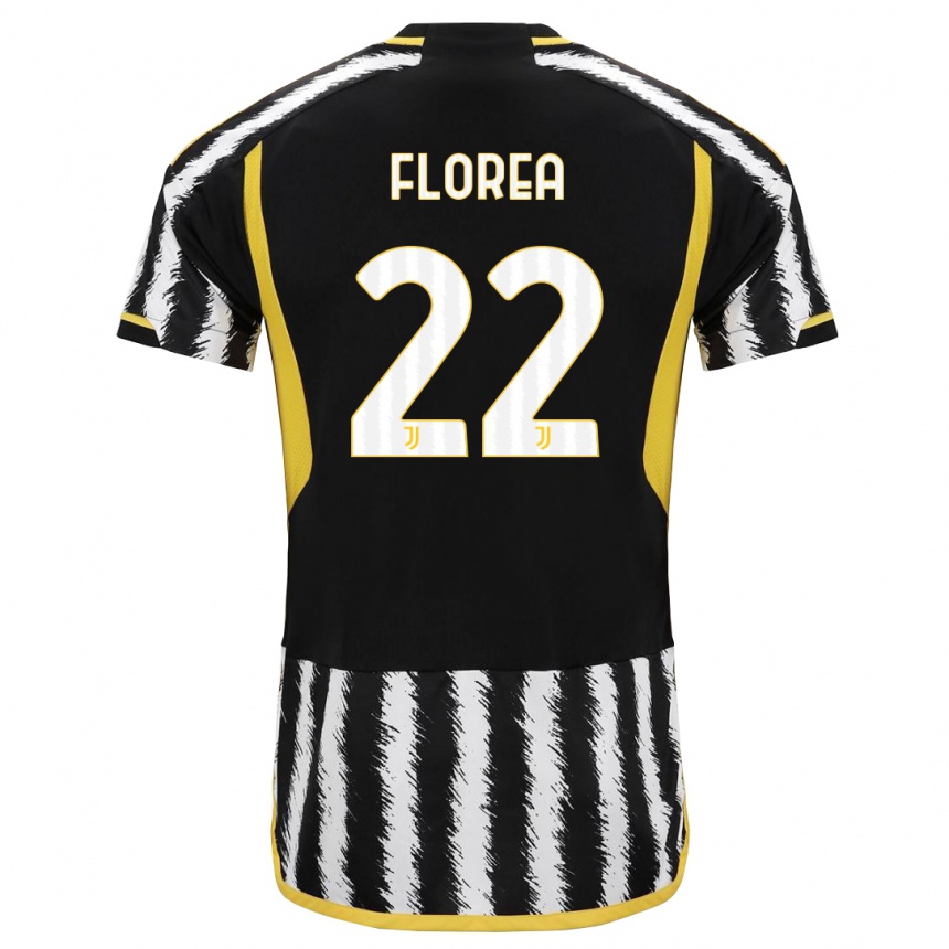 Mujer Fútbol Camiseta Andrei Florea #22 Blanco Negro 1ª Equipación 2023/24 Perú