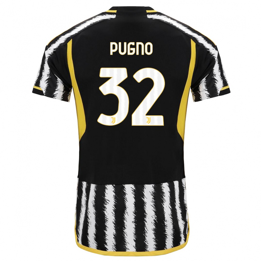 Mujer Fútbol Camiseta Diego Pugno #32 Blanco Negro 1ª Equipación 2023/24 Perú