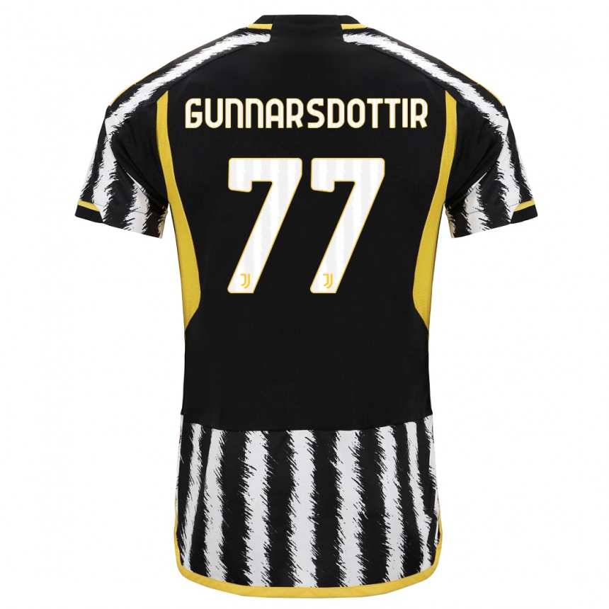 Mujer Fútbol Camiseta Sara Bjork Gunnarsdottir #77 Blanco Negro 1ª Equipación 2023/24 Perú