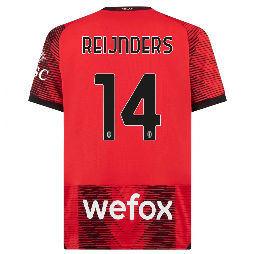 Mujer Fútbol Camiseta Tijjani Reijnders #14 Negro Rojo 1ª Equipación 2023/24 Perú