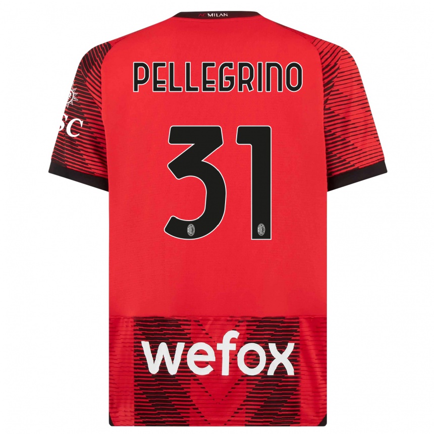 Mujer Fútbol Camiseta Marco Pellegrino #31 Negro Rojo 1ª Equipación 2023/24 Perú