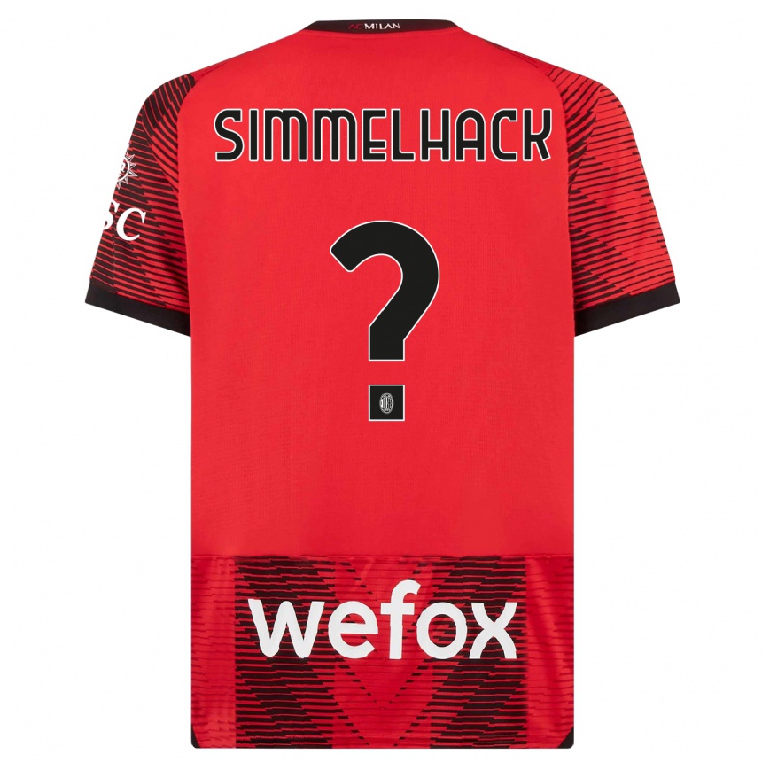 Mujer Fútbol Camiseta Alexander Simmelhack #0 Negro Rojo 1ª Equipación 2023/24 Perú