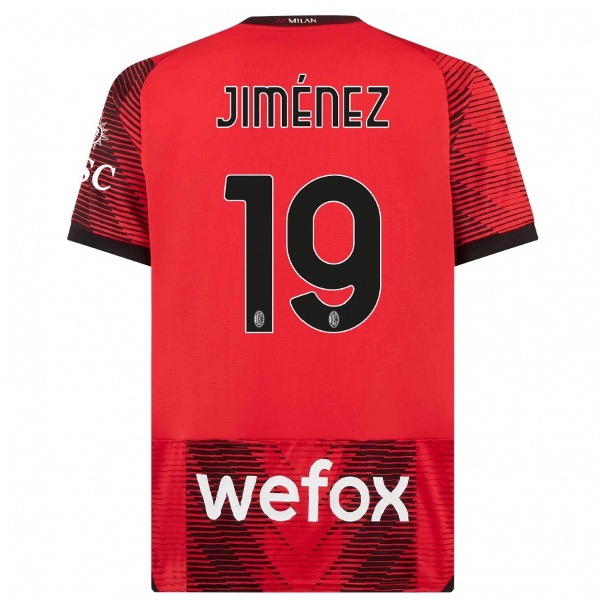 Mujer Fútbol Camiseta Álex Jiménez #19 Negro Rojo 1ª Equipación 2023/24 Perú